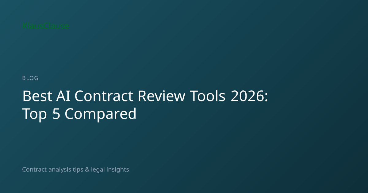 Best AI Contract Review Tools 2026: Top 5 Compared -- KlausClause
